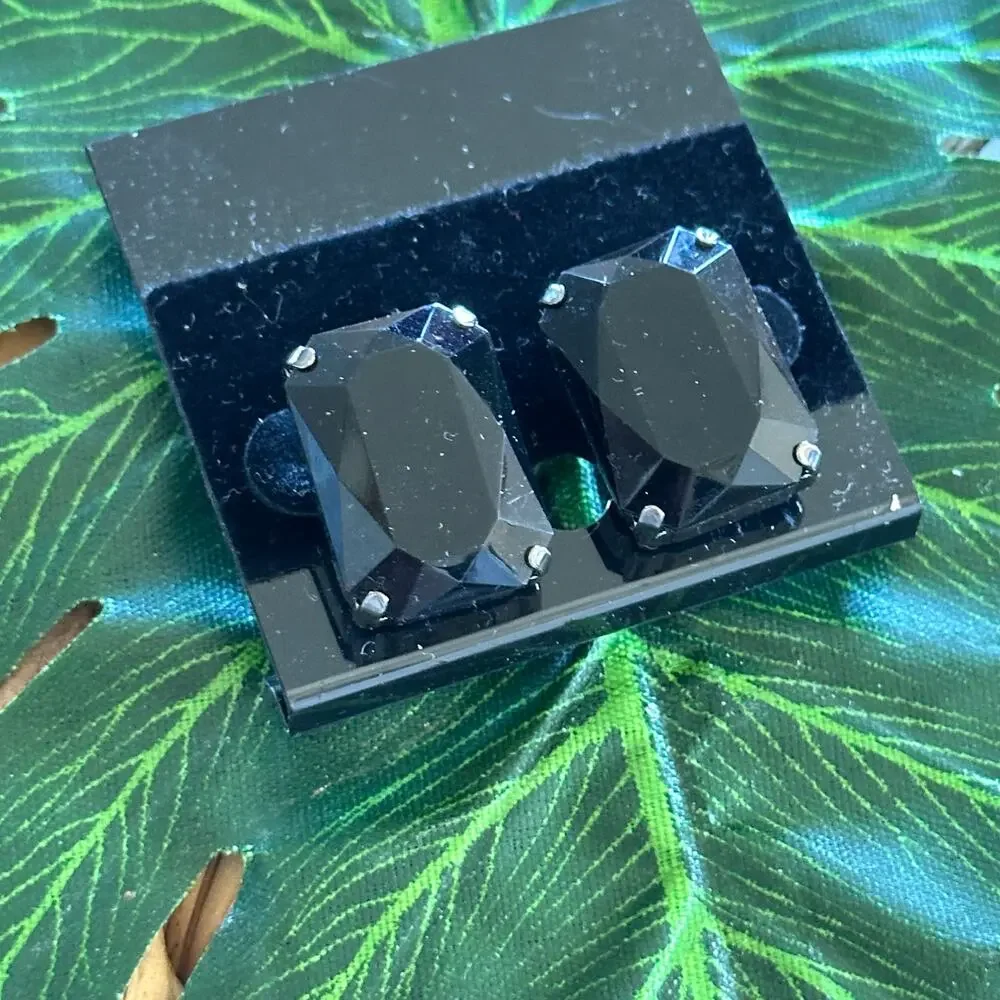 BOGO FREE BLACK RECTANGULAR EARRINGS STUDS